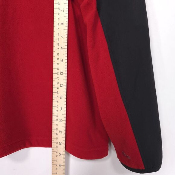 THE NORTH FACE Men’s LARGE TKA 100 Glacier Fleece Pullover Red Black Quarter Zip - Picture 3 of 9